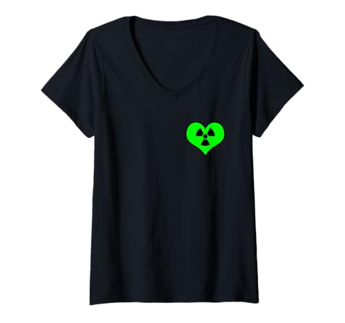 Damen Liebe Strahlung Radioaktives Zeichen Symbol Nuklear Pocket T-Shirt mit V-Ausschnitt Damen Liebe Strahlung Radioaktives Zeichen Symbol Nuklear Pocket T-Shirt mit V-Ausschnitt von Radioaktiv Atom Warnung Strahlung Nuklear Gefahr