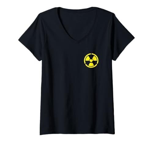 Damen Liebe Strahlung Radioaktives Zeichen Symbol Nuklear Pocket T-Shirt mit V-Ausschnitt Damen Liebe Strahlung Radioaktives Zeichen Symbol Nuklear Pocket T-Shirt mit V-Ausschnitt von Radioaktiv Atom Warnung Strahlung Nuklear Gefahr