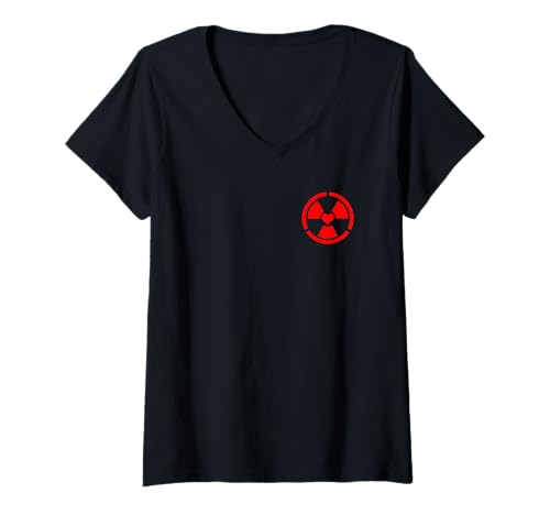 Damen Liebe Strahlung Radioaktives Zeichen Symbol Nuklear Pocket T-Shirt mit V-Ausschnitt Damen Liebe Strahlung Radioaktives Zeichen Symbol Nuklear Pocket T-Shirt mit V-Ausschnitt von Radioaktiv Atom Warnung Strahlung Nuklear Gefahr