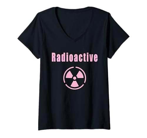 Damen Radioactive Radioaktiv Warnzeichen T-Shirt mit V-Ausschnitt Damen Radioactive Radioaktiv Warnzeichen T-Shirt mit V-Ausschnitt von Radioaktiv Atom Warnung Strahlung Nuklear Gefahr