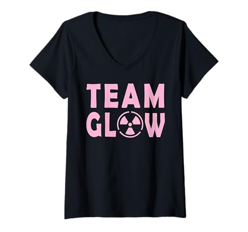 Damen Team Glow Radioaktiv Warnzeichen T-Shirt mit V-Ausschnitt Damen Team Glow Radioaktiv Warnzeichen T-Shirt mit V-Ausschnitt von Radioaktiv Atom Warnung Strahlung Nuklear Gefahr
