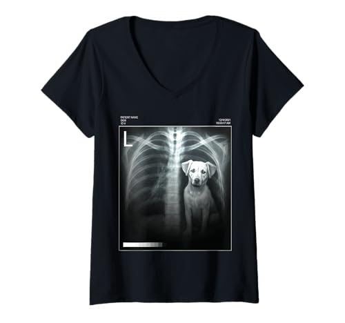 Damen Lustiger Hunde-Liebhaber der Brust T-Shirt mit V-Ausschnitt Damen Lustiger Hunde-Liebhaber der Brust T-Shirt mit V-Ausschnitt von Radiodog