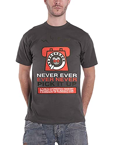 Radiohead T Shirt Never Pick It Up Band Logo Nue offiziell Herren Charcoal Grau S von Radiohead