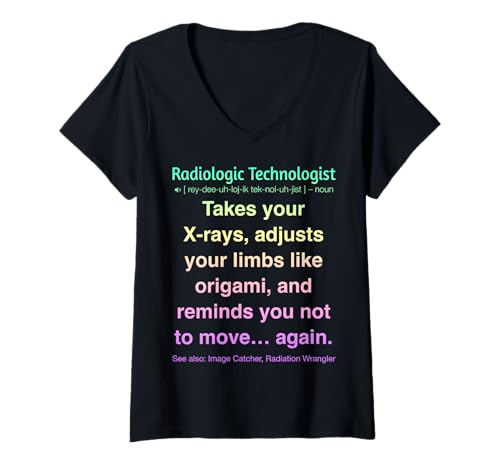 Damen Lustiger Radiologischer Techniker T-Shirt mit V-Ausschnitt von Radiologic Technologists Gifts & Tees