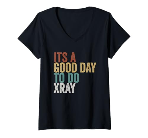 Damen Es Ist EIN Guter Tag, Um Röntgenaufnahmen Zu Machen, Retro T-Shirt mit V-Ausschnitt Damen Es Ist EIN Guter Tag, Um Röntgenaufnahmen Zu Machen, Retro T-Shirt mit V-Ausschnitt von Radiologie Röntgen-techniker Retro Designs