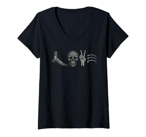Damen Love Anatomical X-Ray CT-Scan Radiologie-Techniker T-Shirt mit V-Ausschnitt Damen Love Anatomical X-Ray CT-Scan Radiologie-Techniker T-Shirt mit V-Ausschnitt von Radiologist X-Ray Tech Radiologic Technologist