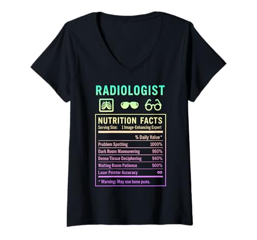 Damen Lustiger Radiologe T-Shirt mit V-Ausschnitt Damen Lustiger Radiologe T-Shirt mit V-Ausschnitt von Radiology Gifts Tees Apparel