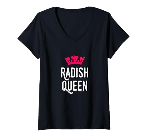 Damen Rettich Queen, Rettich Lover T-Shirt mit V-Ausschnitt von Radish Clothing Ideas for Women