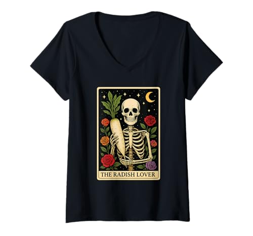 Damen Der Rettich-Liebhaber T-Shirt mit V-Ausschnitt von Radish Tarot