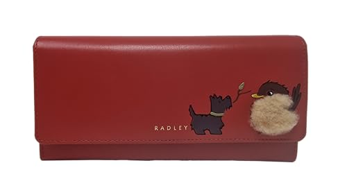 RADLEY Fluffy Bird Große Matinee mit Klappe aus kupferfarbenem Leder, Kupferrosa, L, Klappe von Radley
