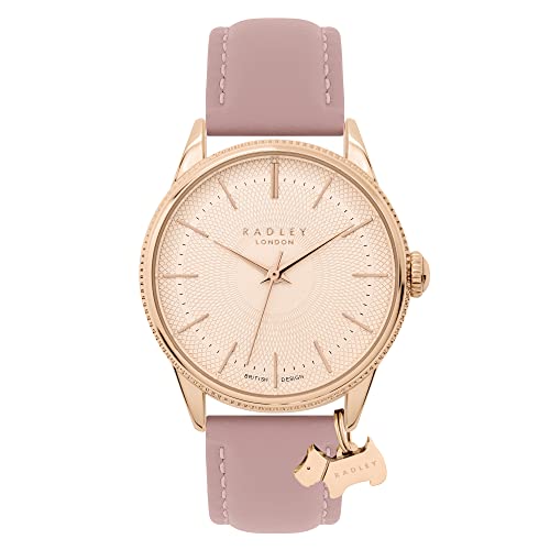 RADLEY Lewis Lane RY21602 Damen-Armbanduhr mit Münzenrand, Vintage-Stil, Rosa, Pink - Vintage Pink von Radley