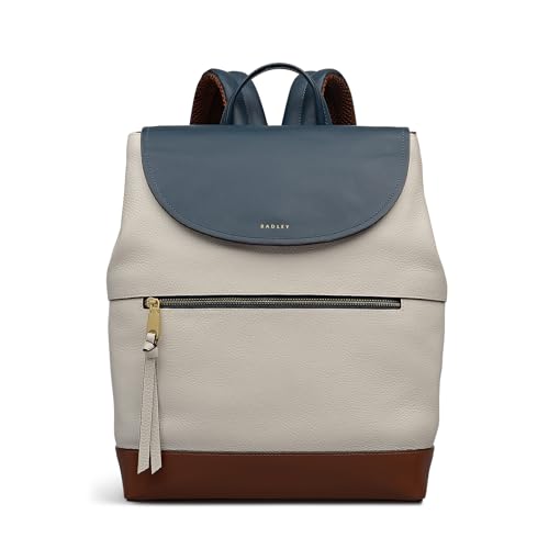 RADLEY London Albion Street - Colourblock Damen Leder Large Ziptop Rucksack, schneeweiß, Large von Radley