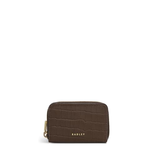 RADLEY London Beech Row - Faux Croc Damen Leder Kleine Geldbörse mit Reißverschluss, coffee von Radley