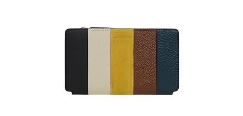 RADLEY London Coin Street – Ochre Mehrfarbige Patchwork-Geldbörse mit Reißverschluss oben für Damen von Radley