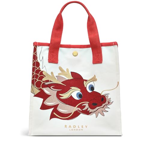 RADLEY London Cotton Unisex Kleine Open Top Grab Bag - Dragon Lunar New Year, kreidefarben, 25cm von Radley