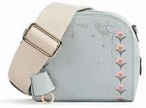 RADLEY London Damen-Umhängetasche Arden Halbmond-Leder, Blumenmuster, Mini-Reißverschluss, Meeresschaum von Radley