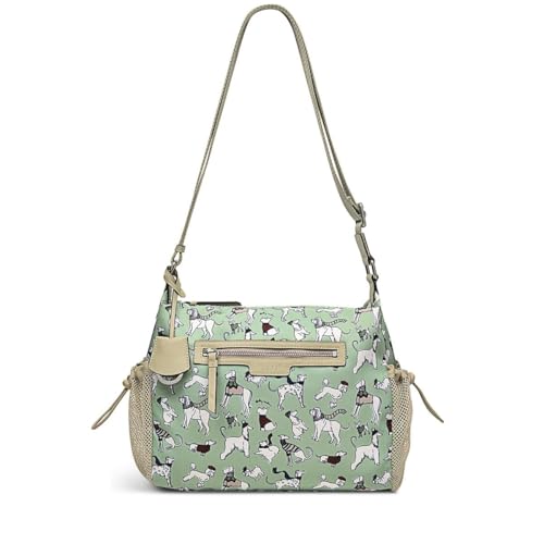 RADLEY London Off on an Adventure Damen-Umhängetasche aus recyceltem Polyester, mittelgroß, mit Reißverschluss, Hellgrün von Radley