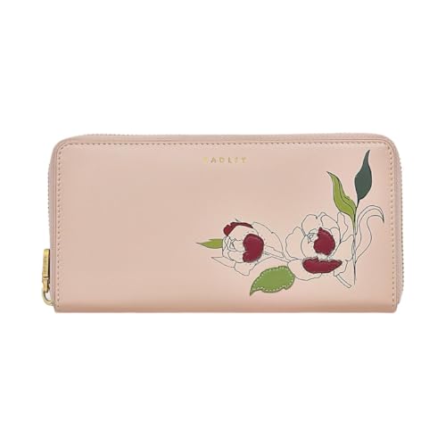 RADLEY London Wild Roses große Continental Geldbörse mit umlaufendem Reißverschluss, Helles Pink, Continental Wallet von Radley