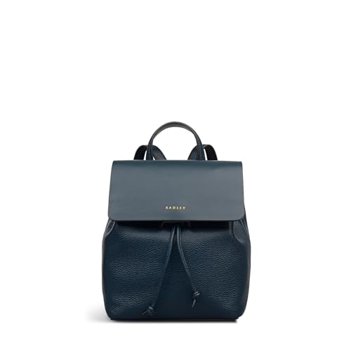 RADLEY London York Mews Damen Leder Small Flapover Rucksack, blaugrün, S von Radley