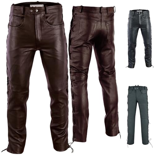 Radmasters Herren Lederhose lederjeans bikerjeans Jeans Hose aus Echtleder seitlich geschnürt 48 Dunkelbraun Radmasters Herren Lederhose lederjeans bikerjeans Jeans Hose aus Echtleder seitlich geschnürt 48 Dunkelbraun von Radmasters
