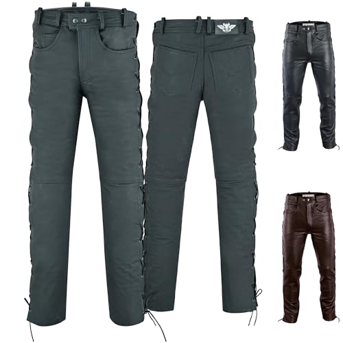 Radmasters Herren Lederhose lederjeans bikerjeans Jeans Hose aus Echtleder seitlich geschnürt, 54/XL, Mattschwarz Radmasters Herren Lederhose lederjeans bikerjeans Jeans Hose aus Echtleder seitlich geschnürt, 54/XL, Mattschwarz von Radmasters