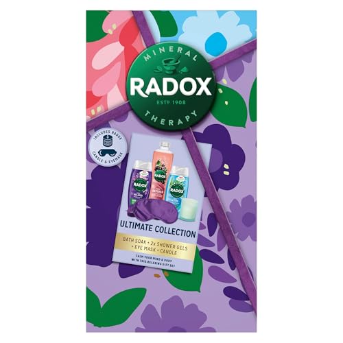 RADOX Ultimate Collection & Bath Soak Geschenkset mit Kerze, Augenmaske, Duschgel, perfektes Geschenk für jeden Anlass, 3-teilig von Radox