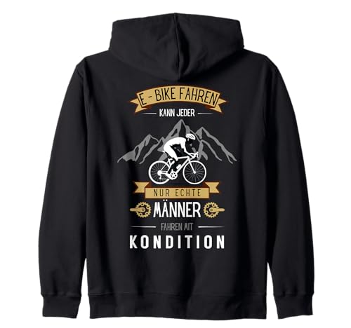 Männer Fahren mit Kondition Fahrrad Anti E-Bike Rennrad Fun Kapuzenjacke von Radsport Mountainbiking Lustiger Spruch Geschenk