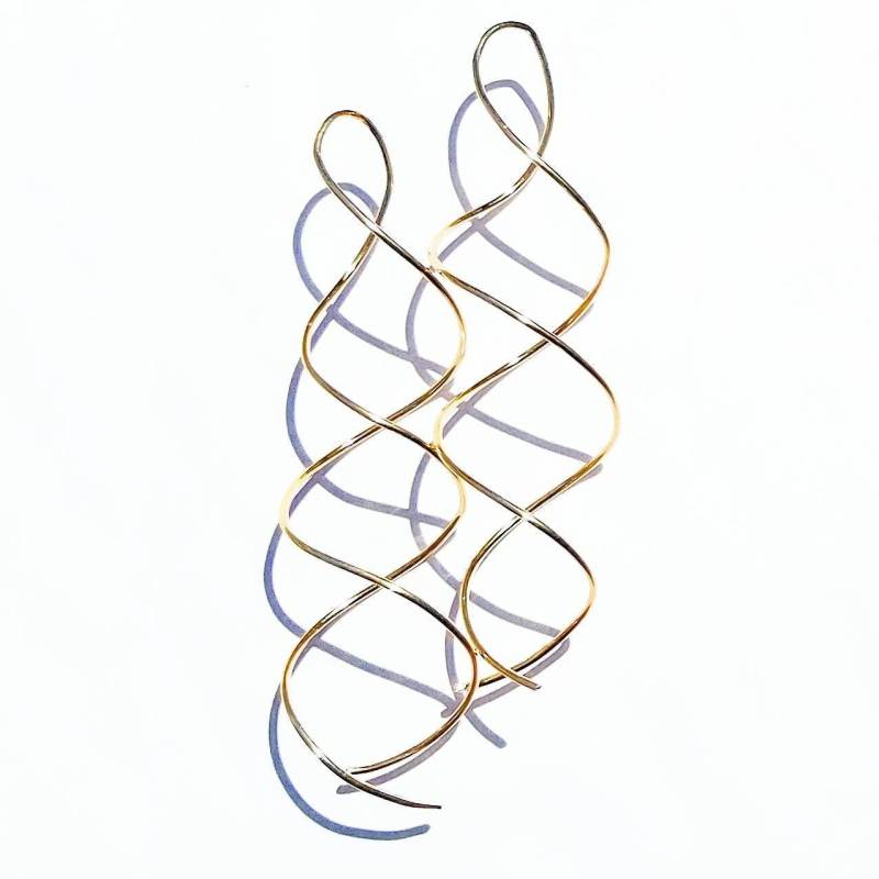 Dna Helix Spiral Ohrringe Aus Sterling Silber, 14K Goldfilled, Rose Messing Oder Kupfer Dna Helix Spiral Ohrringe Aus Sterling Silber, 14K Goldfilled, Rose Messing Oder Kupfer von RaeaJewelry