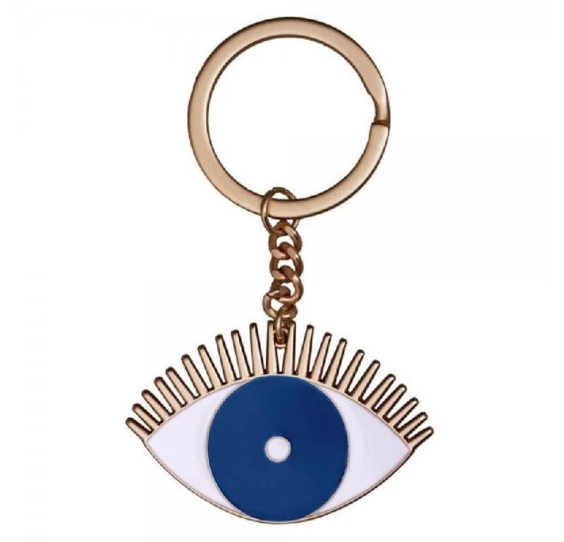 Räder Schlüsselanhänger Design Schlüsselanhänger Carey Auge Blau-Gold (5x3,5cm) von Räder