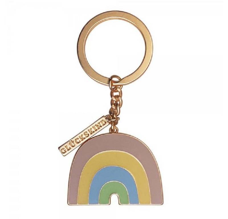 Räder Schlüsselanhänger Design Schlüsselanhänger Glückskind Rainbow Gold (4x3,5cm) von Räder