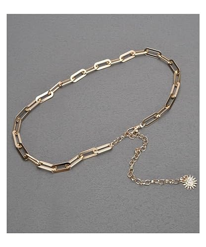Women's Circle Chain Belt Dress Belt Waist Body Jewellery Holiday Belts Waist Jewellery For Women and Girls Decorative Slimming Belts (Color : Gold) von RaegAn