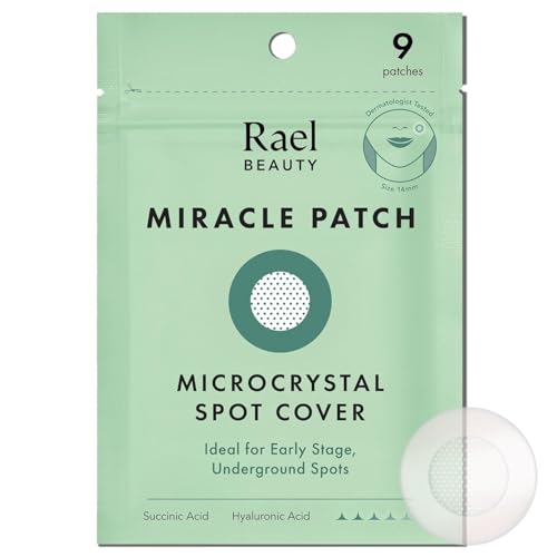 Rael Miracle Anti Pickel Patch Microcrystal mit Teebaumöl - Korean Skincare, Microneedle Pimple Patches für früher Akne, Hydrokolloid Akne Pflaster, Vegan, Tierversuchsfrei (9 Stück) von Rael