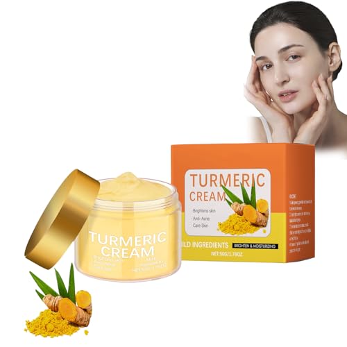 Kurkuma Gesichtscreme, Aufhellende Feuchtigkeitscreme für Damen & Herren, Anti-Aging Tages- und Nachtpflege, Fleckenentferner bei ungleichmäßigem Hautton, Leichte Gesichtspflege (1pcs) von Raevior
