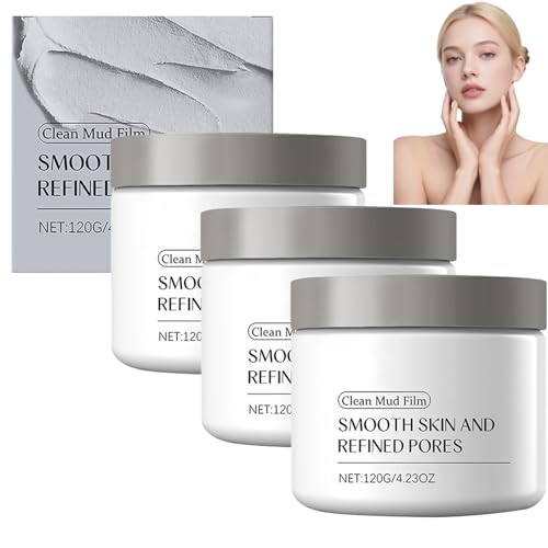 Reinigende Schlamm Gesichtsmaske mit Bentonit & Kaolin Tonerde,Tiefenreinigung der Poren & Mitesser Entferner Maske,Porenverfeinernde & Aufhellende Tonerde Gesichtsmaske für Frauen,Öl Kontrolle (3pcs) von Raevior