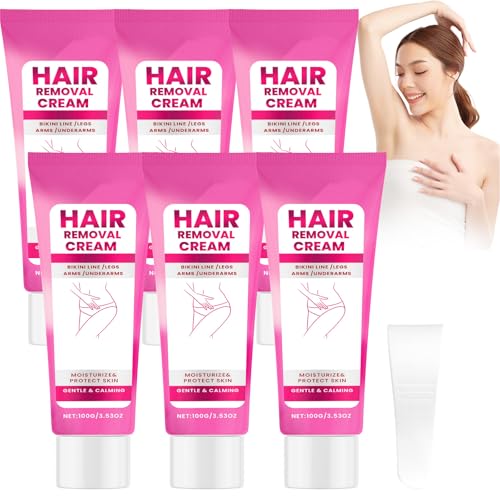 Sanfte Körper-Haarentfernungscreme – Schmerzfreie Haarentfernung für Damen und Herren, Gesichts- & Körperenthaarungscreme für empfindliche Haut, Bikinizone & Achseln, 100g (6pcs) von Raevior