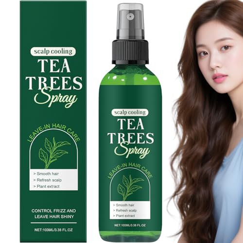 Teebaumöl Leave In Conditioner Spray,Feuchtigkeitsspendendes & Nährendes Entwirrungsspray für Trockenes Geschädigtes Haar,Beruhigt Juckende Kopfhaut,Frizz-Kontrolle,Leichtes Nicht-Fettendes (1 PCS) von Raevior