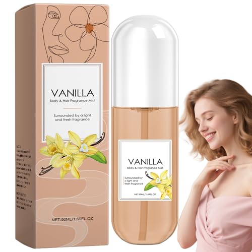 Vanille Parfümspray für Haar und Körper,Langanhaltendes Vanille Body Mist für Damen,Leichtes Haarparfum mit Sanftem Duft,Feuchtigkeitsspendendes Körperspray für Hautpflege,Tragbare Größe (1pcs) von Raevior