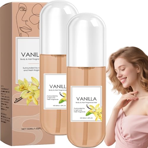 Vanille Parfümspray für Haar und Körper,Langanhaltendes Vanille Body Mist für Damen,Leichtes Haarparfum mit Sanftem Duft,Feuchtigkeitsspendendes Körperspray für Hautpflege,Tragbare Größe (2pcs) von Raevior