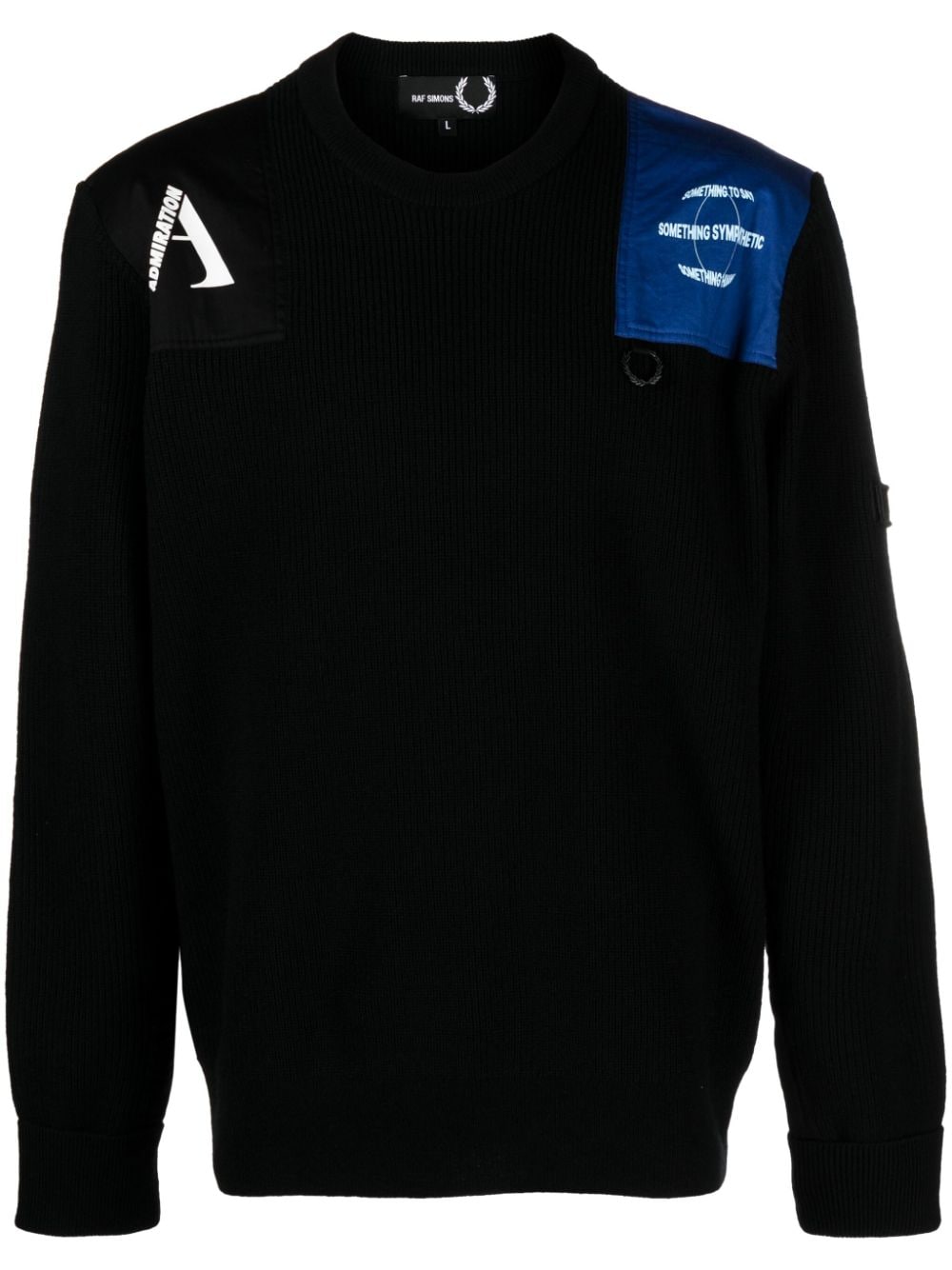 Raf Simons X Fred Perry Pullover mit Patch-Details - Schwarz von Raf Simons X Fred Perry