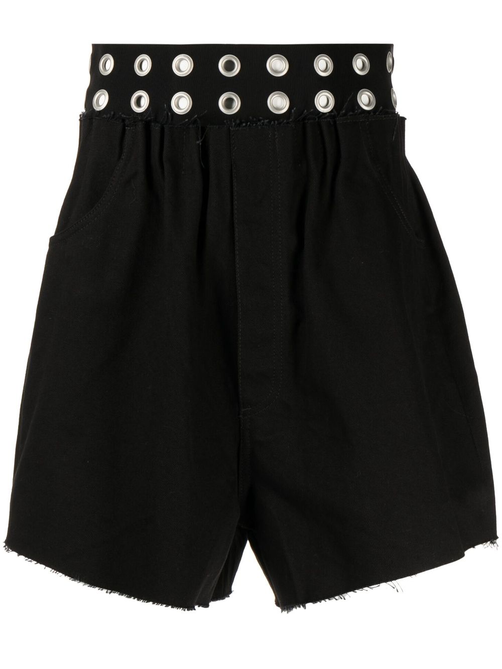 Raf Simons Jeans-Shorts mit Ösendetail - Schwarz von Raf Simons