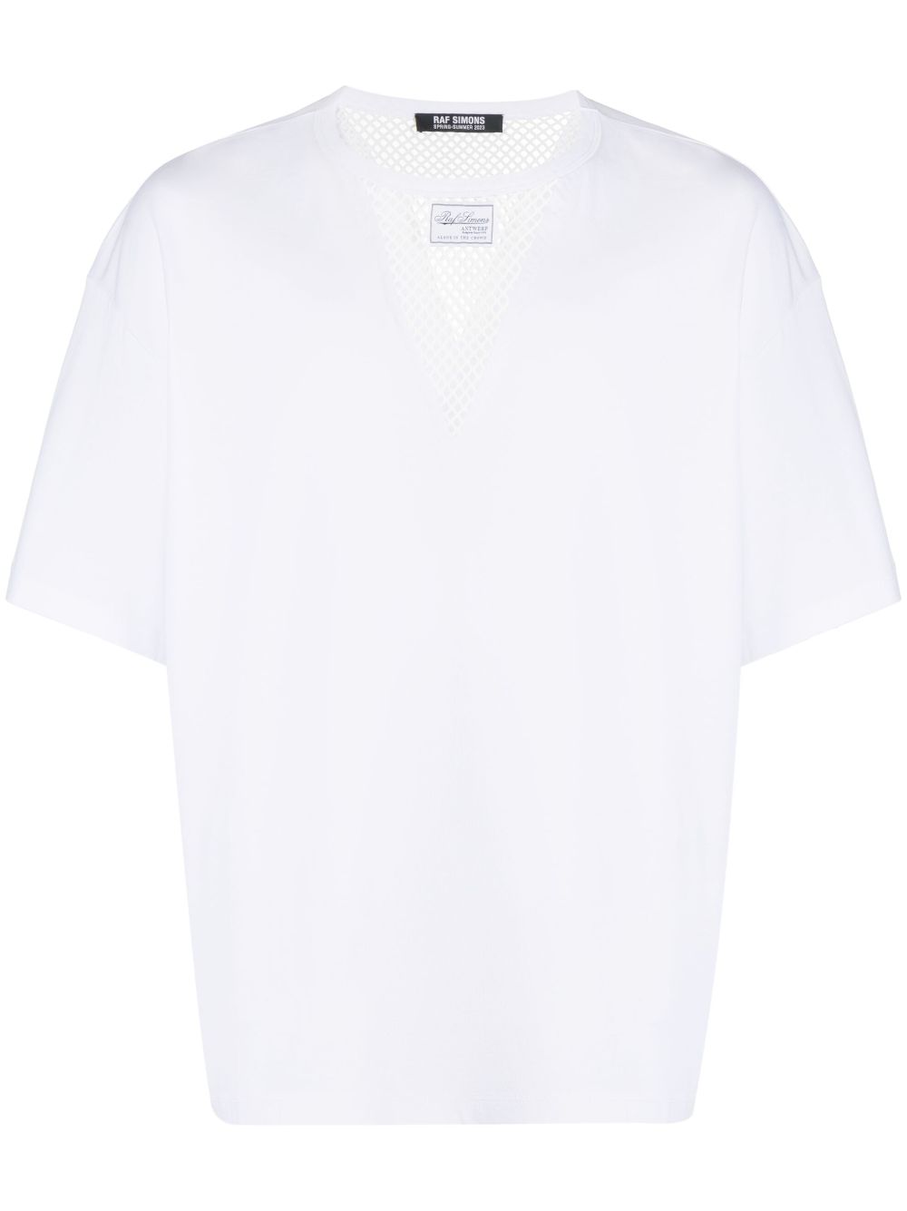 Raf Simons T-Shirt mit Mesh-Einsatz - Weiß von Raf Simons