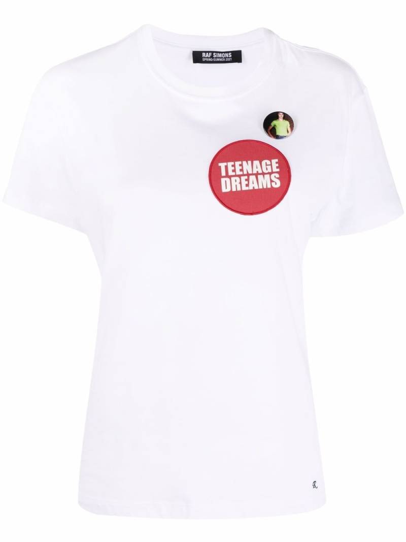 Raf Simons T-Shirt mit "Teenage Dreams"-Patch - Weiß von Raf Simons