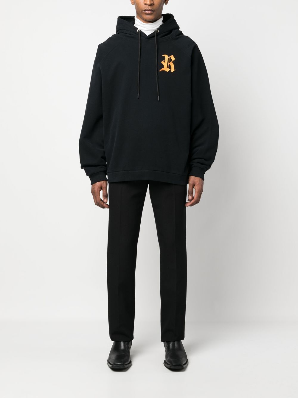 Raf Simons Hoodie mit Monogramm-Print - Schwarz von Raf Simons