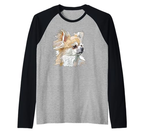 Chihuahua Langhaarliebhaber Chiwawa Hund Mama Papa Mutter Vater Raglan Chihuahua Langhaarliebhaber Chiwawa Hund Mama Papa Mutter Vater Raglan von Raf THE ARTIST Designs