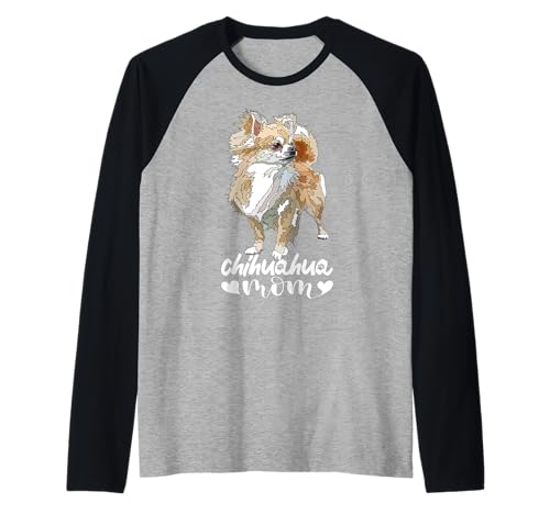 Chihuahua Mama Chiwawa Langhaar Mutter Chiwawa Mädchen Raglan Chihuahua Mama Chiwawa Langhaar Mutter Chiwawa Mädchen Raglan von Raf THE ARTIST Designs