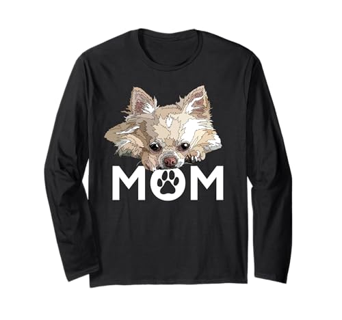 Chihuahua Mama Langhaar Chihuahua Mutter Mama Langarmshirt von Raf THE ARTIST Designs