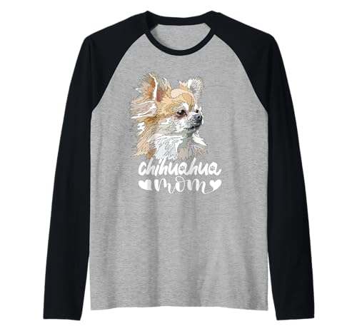 Chihuahua Mama Langhaar Chiwawa Mutter Raglan Chihuahua Mama Langhaar Chiwawa Mutter Raglan von Raf THE ARTIST Designs