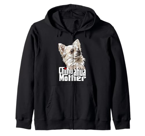 Chihuahua Mutter Langhaar Chihuahua Mama Chiwawa Mama Kapuzenjacke von Raf THE ARTIST Designs