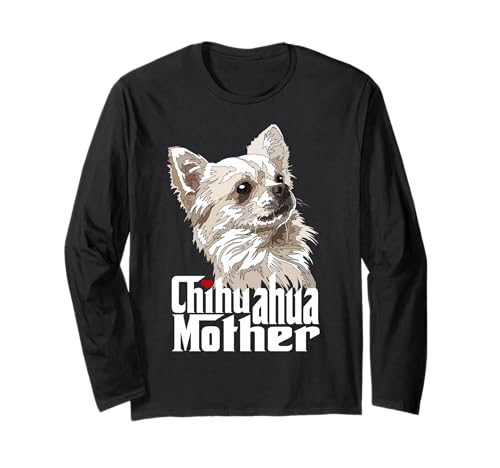 Chihuahua Mutter Langhaar Chihuahua Mama Chiwawa Mama Langarmshirt von Raf THE ARTIST Designs