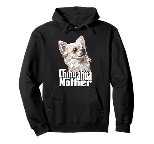 Chihuahua Mutter Langhaar Chihuahua Mama Chiwawa Mama Pullover Hoodie von Raf THE ARTIST Designs